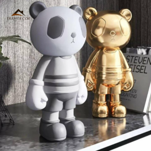 Decor để bàn tượng gấu Panda bày kệ tủ phòng khách dễ thương